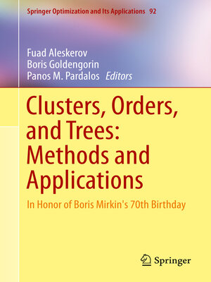 cover image of Clusters, Orders, and Trees